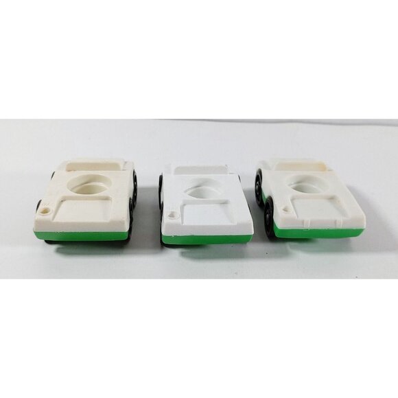 Lot of 8 Fisher Price Vintage 70s Little People Airport Cars Green White - Picture 2 of 11